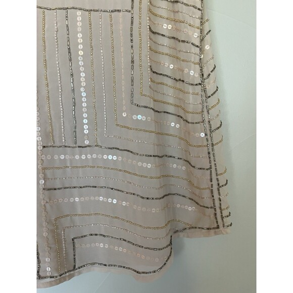 Guess Beaded Sequined Chiffon Tank Camisole Pale Pink, XS - Picture 6 of 11